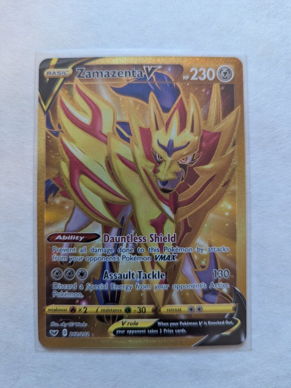 Pokemon Card Zamazenta V #212/202